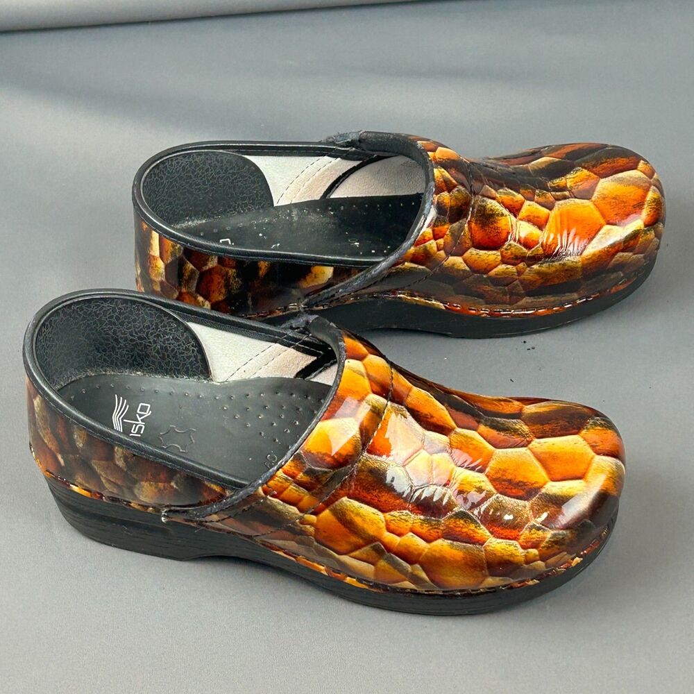 Dansko Professional Tiger Eye Patent Leather Snake Skin Print Clog EU 40 US 10 - Picture 2 of 16